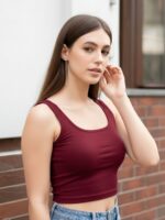 BERLIN SCOOP NECK MAROON - Image 2