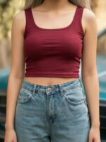 BERLIN SCOOP NECK MAROON - Image 6