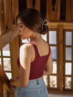 BERLIN SCOOP NECK MAROON - Image 3