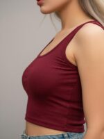 BERLIN SCOOP NECK MAROON - Image 3